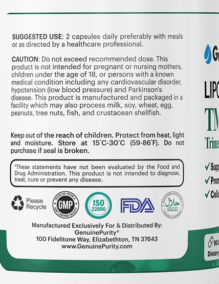 GenuinePurity Liposomal TMG - Suggested Use